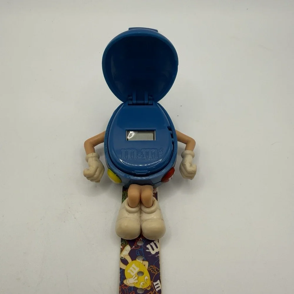 M&M’s Blue Character Novelty Watch Flip Top Digital Candy Watch 2007